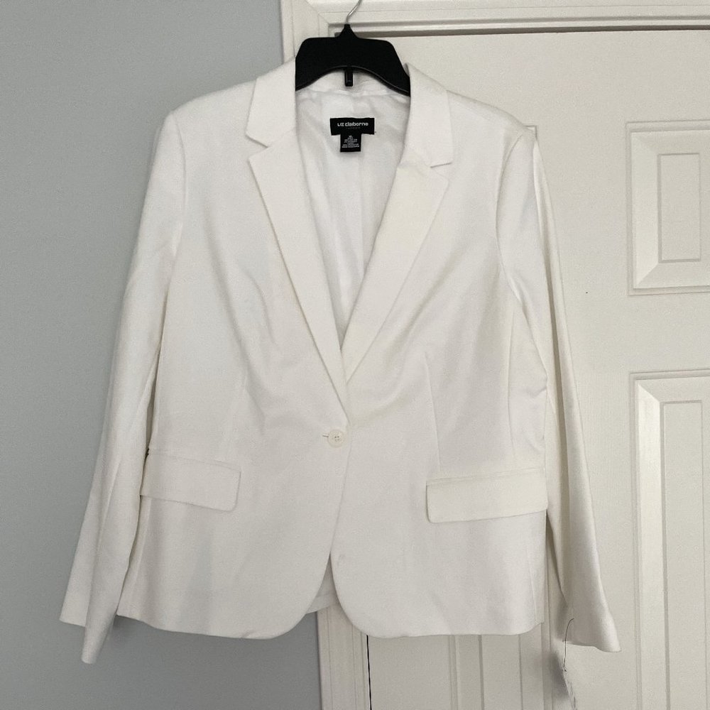 LIZ CLAIBORNE CAREER WHITE BLAZER